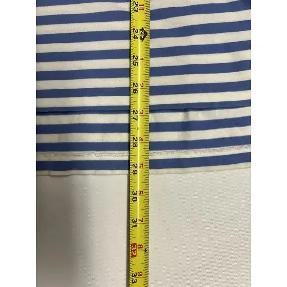 Polo Ralph Lauren Mens XL Short Sleeve Polo Shirt Blue Stripe Orange Logo Preppy - Picture 9 of 9